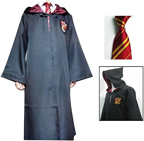 High Quality Unisex Harry Potter Red Gryffindor Croak Robe Costume with Tie for Kids and Adults (Adults | X-Large)