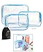 JAVOedge 3 Pack Clear PVC Toiletry Bag Set with Zipper for Vacation, Bathroom, Storage (3 Sizes)