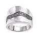 Sterling Silver Brown Diamond Swish Brushed Ring (1/4 cttw), Size 7