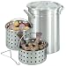 Bayou Classic 4095, 42-Qt. Great Lakes Boiler with 2 Steam/Boil Baskets, Vented Lid, and Grab Hook for lower basket, aluminum