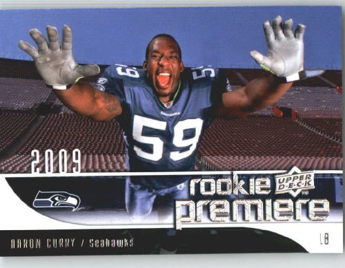 2009 Upper Deck Rookie Premiere Football Card #1 Aaron Curry (RC) - Seattle Seahawks (Rookie Card) Mint Condition - In Protective Display Case!
