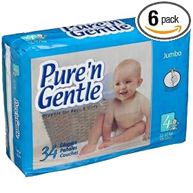 Pure 'n Gentle Ultra Diapers With Stretchable Grip Tab, Case Pack