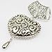 1set Jewelry Scarf Tube Buckle with Antique Hollow Big Heart Pendant Necklace Charm Scarf