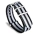Gemony 22mm Black and Gray Striped NATO Strap Nylon Watchband - James Bond Style
