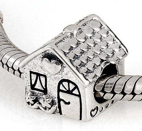 Everbling Home Sweet Home Authentic 925 Sterling Silver Charm Bead Fits Pandora Chamilia Biagi Troll Europen Style Bracelets
