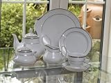 Innova Platinum 22 Piece Tea Set.  Double band in 6% genuine platinum.