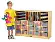 Jonti-Craft 04160JC Sectional Cubbie with Clear Trays, Natural Birch