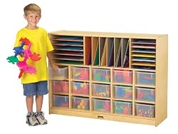 Jonti-Craft 04160JC Sectional Cubbie with Clear Trays, Natural Birch