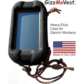 Garmin Montana 650t 650 600 Heavy-Duty Case in 'Special Ops Black' w/ Cord Loop & Lanyard w/Clip. MADE IN THE USA. Search Amazon for 'GizzMoVest' to see all colors.