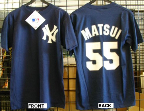 New York Yankees Hideki Matsui Majestic Jersey Look T-shirt Medium #55