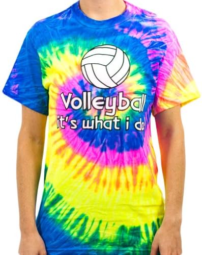 Volleyball It's What I Do Tye Dye T-shirt (Size=Adult-Large)