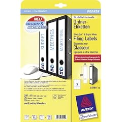 Avery Zweckform, L4759-25, Ordner-Etiketten, 25 Blatt, f�r breite Ordner, lang, 61 x 297 mm