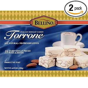 Bellino Hard Torrone 18-Count, 6.35 Ounce Boxes (Pack of 2) by Bellino