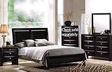 4pc Queen Size Bedroom Set Black Finish