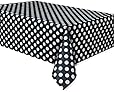 Plastic Black Polka Table Cover, 54" x 108"