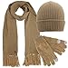 Ribbed Knit Men's 3 Piece Hat Scarf & Texting Gloves Set