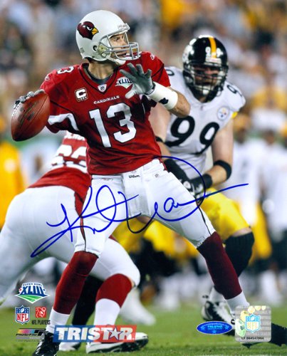 TRISTAR Kurt Warner Autographed Arizona Cardinals Super Bowl 43 8x10 Photo