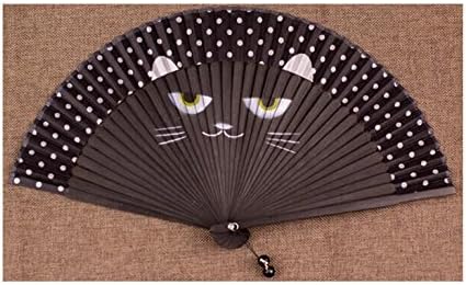 Ladies Ancient Chinese Wind Silk Folding Gift Fan (black)