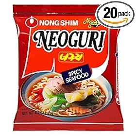 Nong Shim Neoguri Spicy Seafood Udon Type Noodle, 4.2-Ounce Packages (Pack of 20)