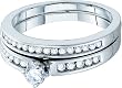 Stunning 2pc. White Gold Genuine Diamond Bridal Set " Size 7 "