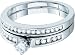 Stunning 2pc. White Gold Genuine Diamond Bridal Set " Size 7 "