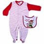 Luvable Friends Christmas Sleep N Play and Bib, Waiting For Santa, 0-3 Months