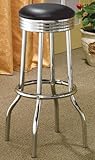 Orchard Silver Black Faux Leather Bar Stool (Set of 2)