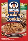 Quaker Breakfast Cookies Oatmeal Chocolate Chip, 6-Count Boxes (Pack of 6)