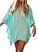 HIMONE Women's Solid Oversized Beach Cover Up Blue OS