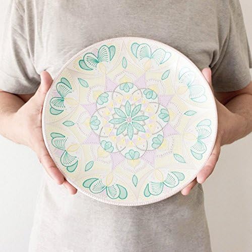 Pastel plate, Decorative plate, Floral mandala