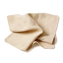 San Jamar 700WT Cotton Waffle Weave Bar Towel, 18" Length x 18" Width, Natural (Pack of 12)