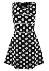 Above the Knee Dots Print Sleeveless Party Dress/Mini Dress 