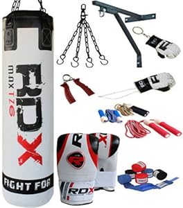 Authentic RDX 13PC Professional Boxing Set 5ft Filled Heavy Punch Bag,Gloves,Bracket MMA