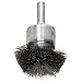 Weiler Circular Flared Wire End Brush, Round Shank, Steel, Crimped Wire