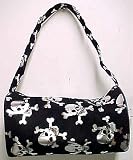 Cool Silver Skull & Crossbones Barrel Purse Handbag