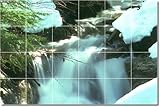 IMAGE OF Waterfalls Photo Custom Tile Mural 13 | 17x25.5 using (24) 4.25x4.25 tiles