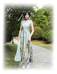 General Print Sleeveless Slit Ankle Length Chiffon/Cotton  Dress