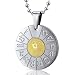 Aquarius Water Bearer Sign Zodiac Symbol Stainless Steel Circle Pendant Necklace Free Shipping