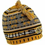 NHL Old Time Hockey Boston Bruins Gold Fission Tassel Knit Beanie