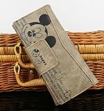Grey lady girl Disney long Mickey bifold clutch Mouse Wallet PU purse