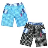 ベビー 水着 スイムウエア Whole ホール 男の子 サーフパンツ 星総柄 ボーダー サイドポケット ドローコード 男児 ベビー (1.ブルー/90cm)