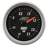 AEM 30-5132MB Black Face Analog Boost Metric Gauge