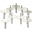 9 Double End Clock Winding Keys Assorted Sizes Steel
