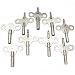 9 Double End Clock Winding Keys Assorted Sizes Steel