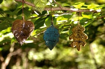 Set of 3 "I'm Listening, I Have Plans, I Love You" Seeds of Faith: Love Letters from God Garden Decor Leaves