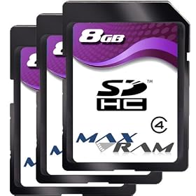 3x MaxRam SDHC 8 GB Class 4 Memory Card Designed for Canon PowerShot Digital Cameras