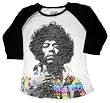 Jimi Hendrix Heathered Lightweight Raglan Juniors' T-shirt