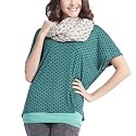 Doublju Womens Casual Cropped Dot T-shirt (WT112)