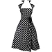 Skelapparel Vintage Design Polka Dot High Collar Swing Dress