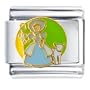 Animal Girl Herding Sheep Italian Charms Bracelet Link
